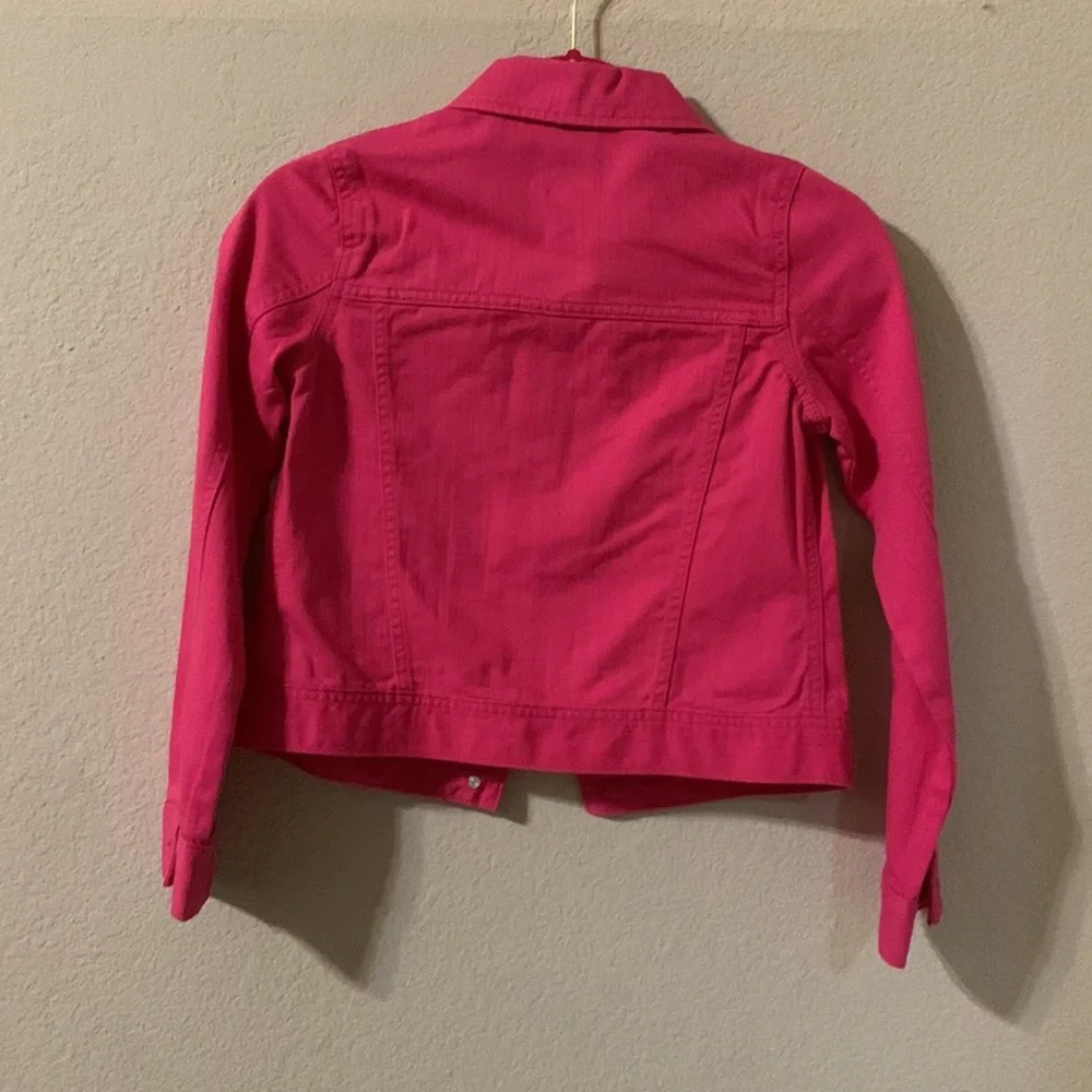 The Children’s Place Jean Jacket in Fuchsia Pink for Girls SZ Large 10/12.